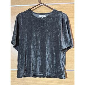 Texture & Thread Madewell Swing top - Sz S - Green crushed Velvet - short sleeve